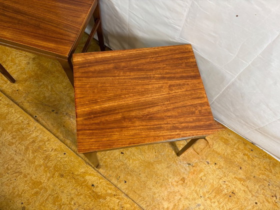 Image 1 of Mid Century Retro Vintage Teak Pair of Side Tables / Lamp Tables / Bedside Tables (Circa 1960–1970)  A fantastic and increasingl