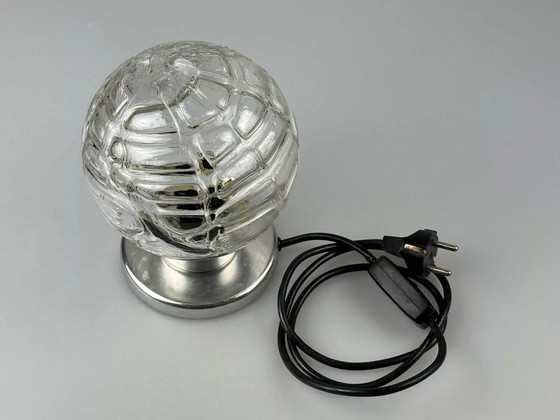 Image 1 of 60's 70's Lampe de chevet Chrome Doria Verre Space Age Design