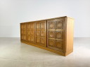 Originale credenza brutalista Gerhard Bartels in rovere del Medioevo