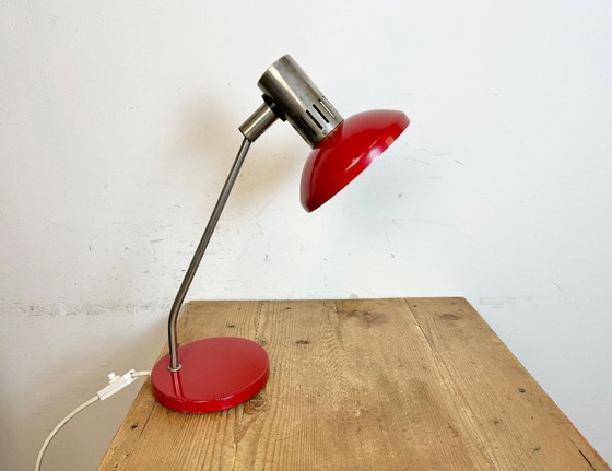 Image 1 of Vintage Red East German Table Lamp from AKA Leuchten, 1970s
