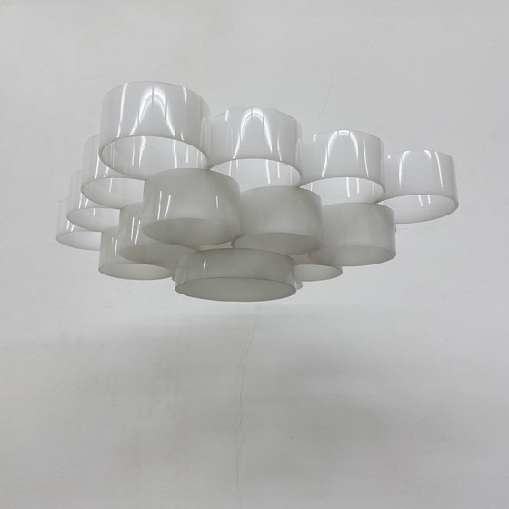 Image 1 of Mid-Century Lucite Circles Deckenleuchte, 1970er Jahre