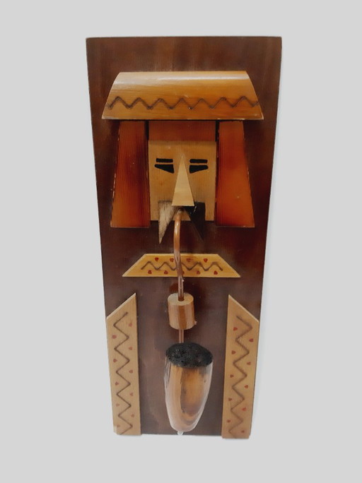 Vintage wooden coat peg, hat or umbrella hanger