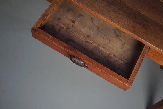 Image 1 of Tavolino o scrivania rustica francese d'epoca in pino, anni '50