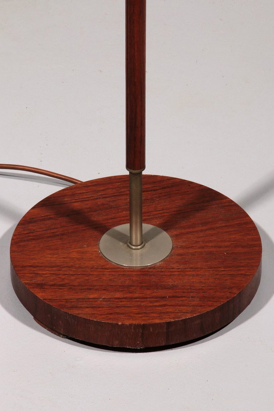 Image 1 of Temde Teak & Metal Floor Lamp with New Custom Shade – 1960s Elegance