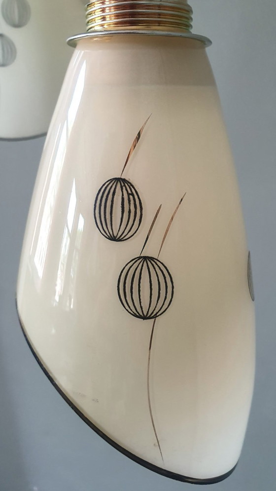 Set Vintage Hanglampen Met Decoratie. Beige / Zacht Geel – Metal (photo 26 of 27)
