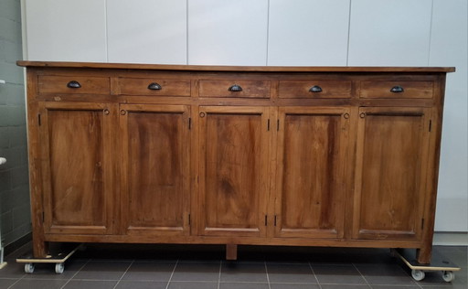 Wunderschönes massives Teakholz-Sideboard, Länge 256 cm