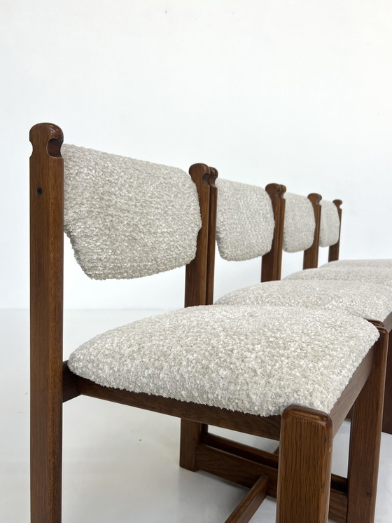 Image 1 of Vintage eiken eetkamerstoel brutalist stijl