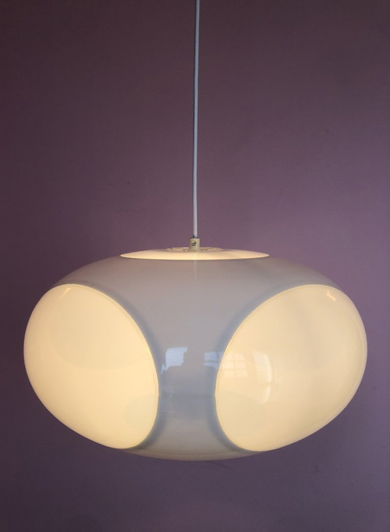Image 1 of Lampada "occhio di insetto" in stile futuristico, versione bianca.