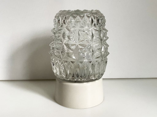 Vintage glass ceiling lamp glass 1970s