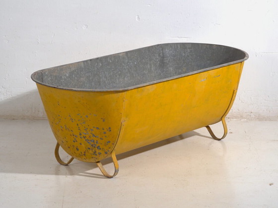Rustic galvanized-metal container for garden or storage – Central Europe, circa 1910 – Plant pot (photo 35 of 39)