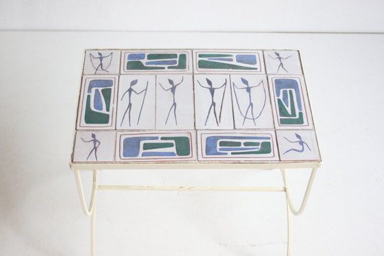Image 1 of Ceramic tile side table by Hans Wagner