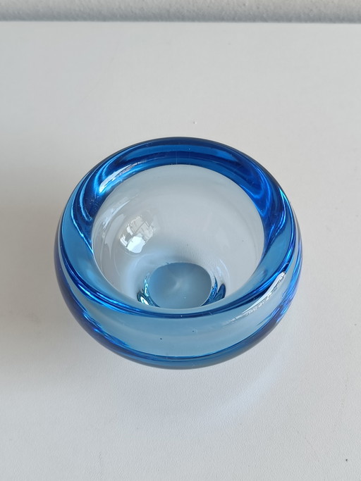 Bol vide-poches vintage en verre d'art bleu – années 1960/70 – decoratieve objecten, Glass