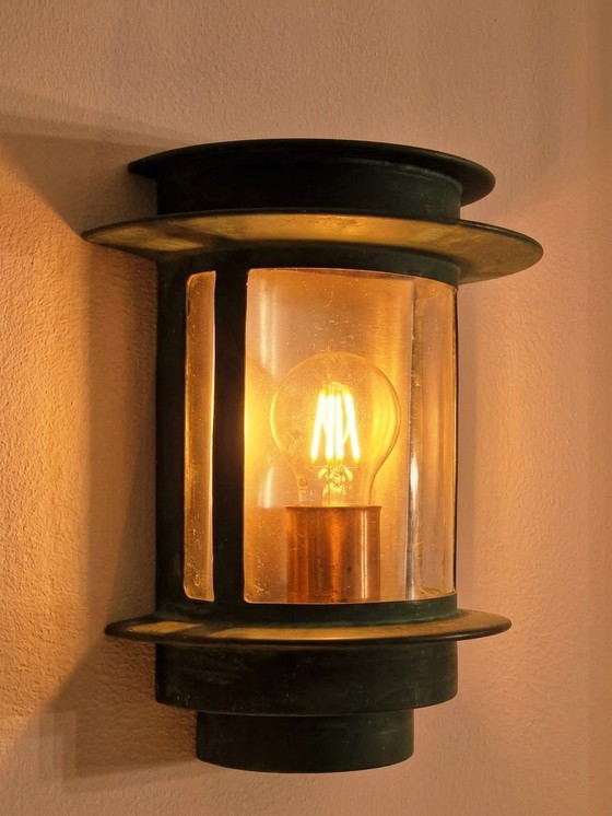 Old outdoor lamp - 1930s style - Art Deco - Germany – Wall lights, Glass, Metal (photo 8 of 11)