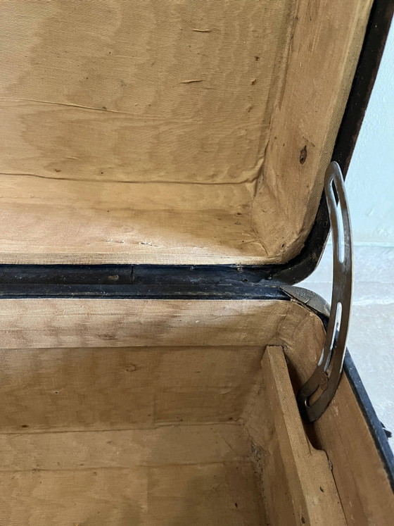 Grande baule da viaggio dei primi del '900. – Armadi contenitori, Leather, Metal, Industrieel (photo 9 of 19)