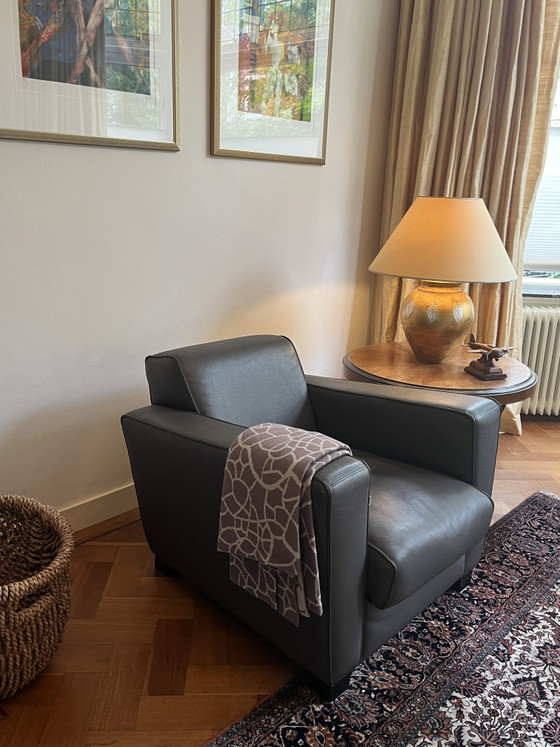 Two beautiful taupe leather Armchairs in very good condition – Machalke (photo 6 of 8)