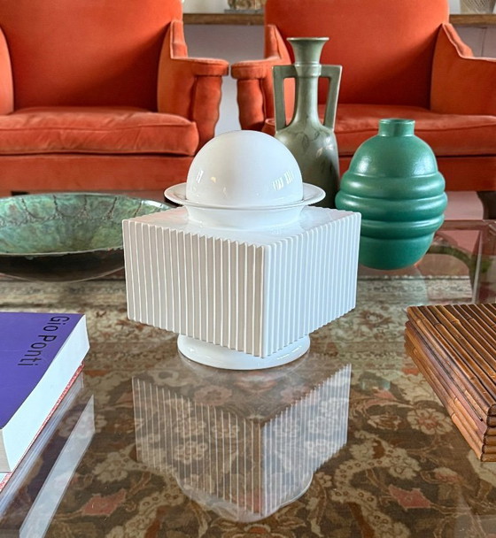 Image 1 of Sergio Asti, jarrón posmoderno de cerámica blanca, Cedit, Italia, década de 1970