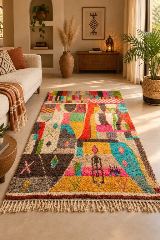 “Colours of the Atlas” – Handmade Moroccan Berber Wool-on-Wool Rug – 307 × 192 cm