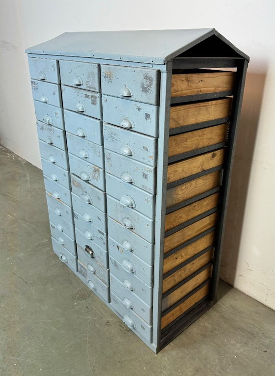 Image 1 of Cassettiera industriale grigia vintage, anni '60