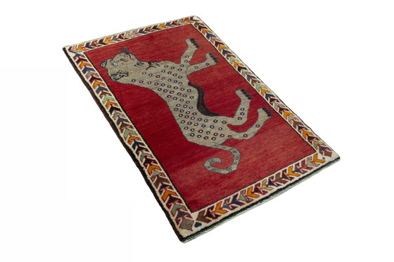 Image 1 of Hand-knotted Gabbeh nomadic rug - 125 x 86 cm - tiger motif
