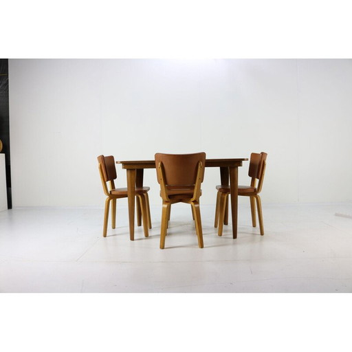Set da pranzo vintage in legno curvato per C den Boer