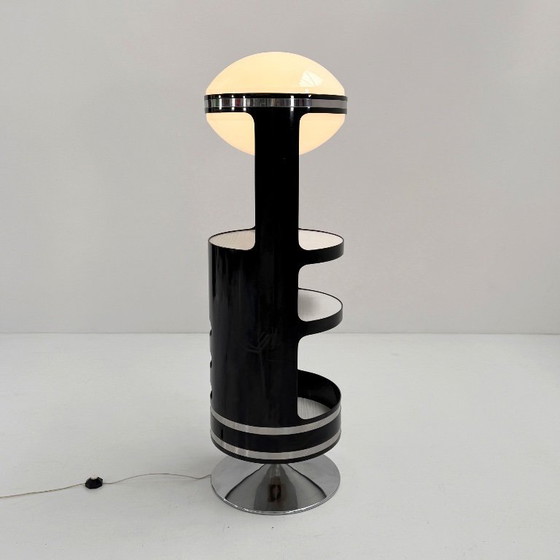 Image 1 of Rotating Bar Cabinet with Lamp in the Style of Joe Colombo, 1960s