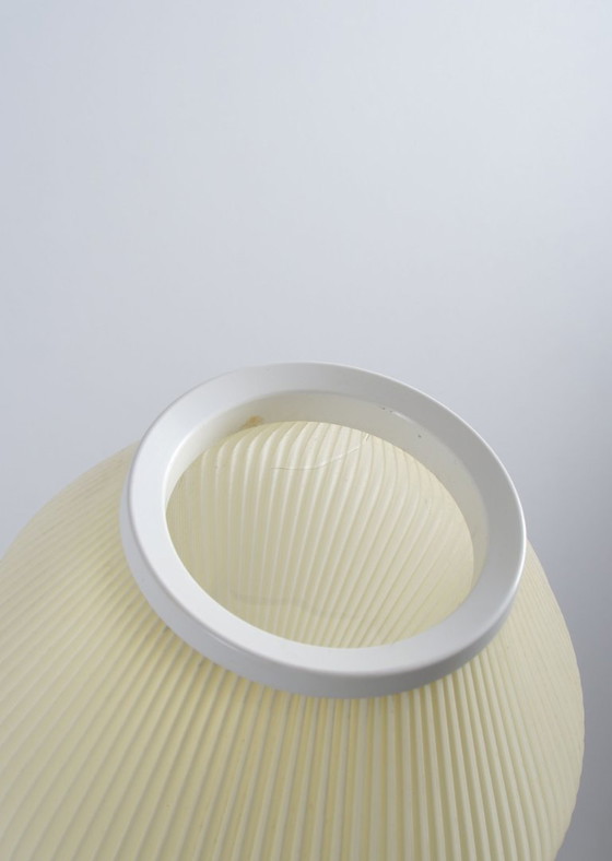 Image 1 of Danish wall lamp with wooden arch and pearl shade lampshade, 1960s