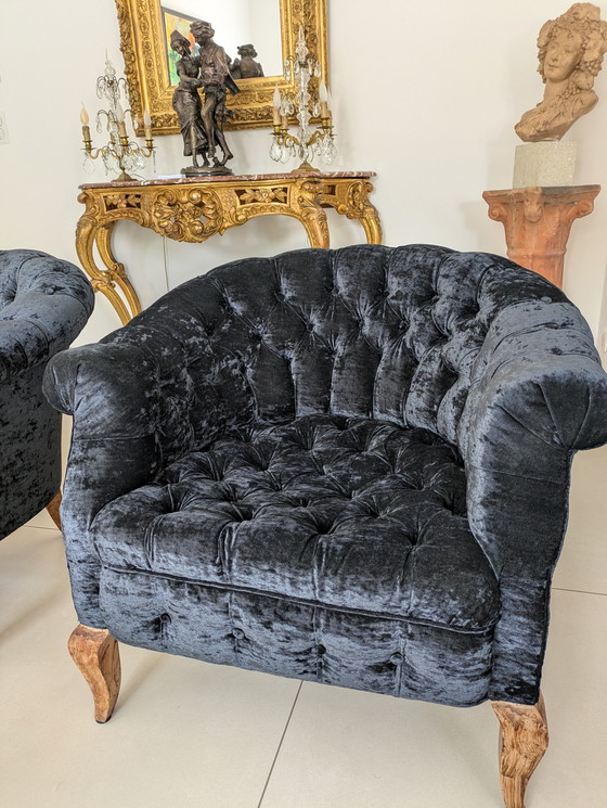 Image 1 of Jolie Paire de Fauteuils Chesterfield
