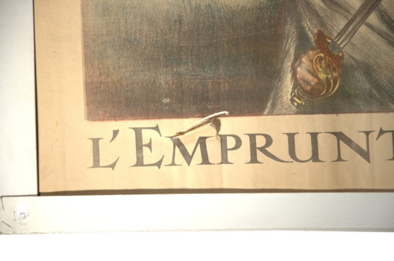 Originele poster op karton, "De bevrijdingslening", Bankeconomie, Abel Faivre, Maquet Gr, 80x120cm, Eerste (photo 5 of 11)