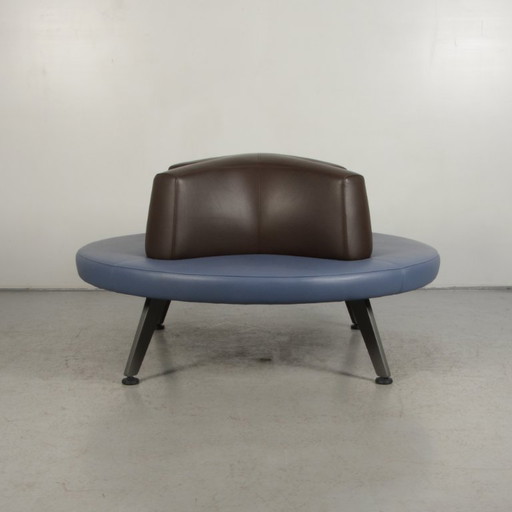 Kusch & Co Travel ontvangstbank, bruin/blauw leder – bankjes, Leather, Metal (photo 2 of 5)