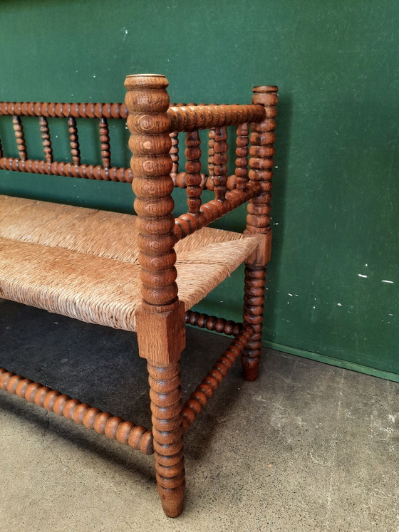 Banc bobine vintage – Bois, Osier (photo 6 of 10)