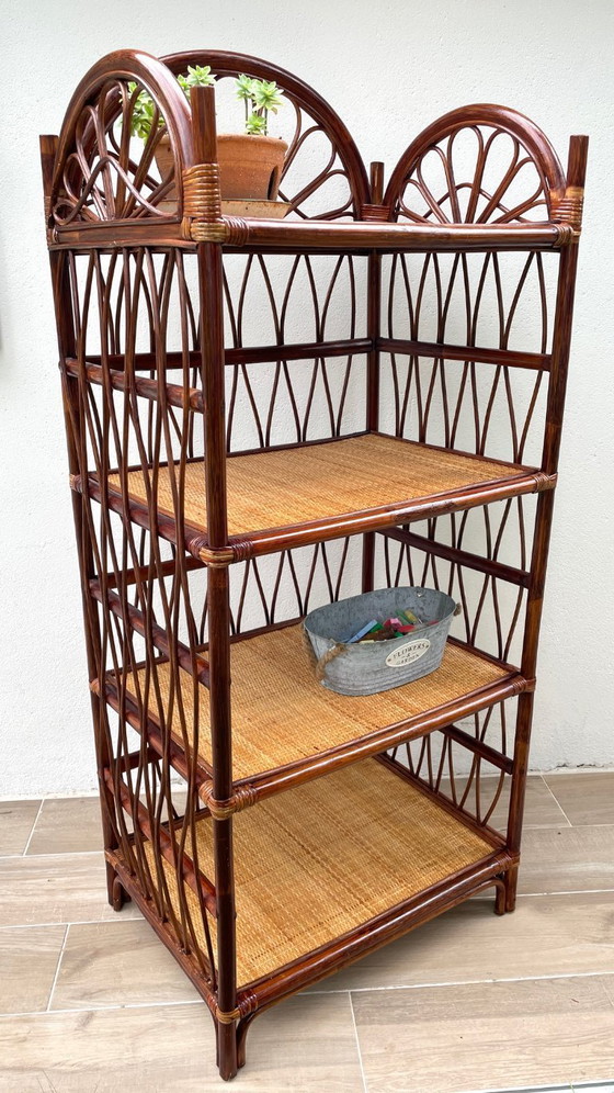 Image 1 of ETAGERE Bambou et Rotin VINTAGE