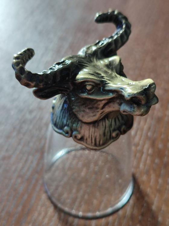 Image 1 of 12 borrelglaasjes van 25 ml met metalen dierenvoetjes