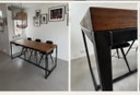 Mesa de comedor a medida: roble y acero – 220 x 80 cm