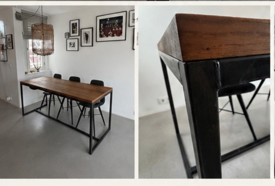 Maßgefertigter Esstisch: Eiche & Stahl – 220 x 80 cm – Esstische, Wood (photo 3 of 5)