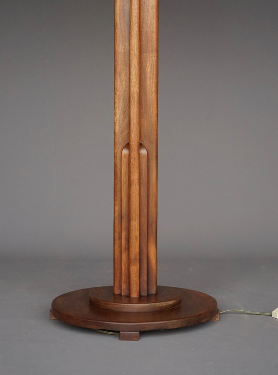 Image 1 of Lámpara de pie Art Déco monumental de la Escuela de Ámsterdam de la década de 1930