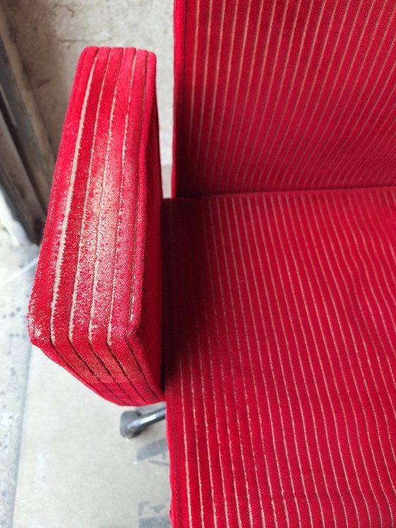 Bulo Pub & Club Red velvet chair on black chromed wheels, Office chairs, Textile, Metal, Vintage (photo 8 of 9)