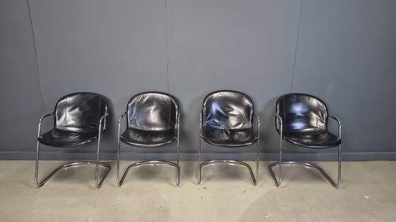 Image 1 of Gastone Rinaldi eetkamerstoelen voor Thema Italië, jaren 70 - set van 4