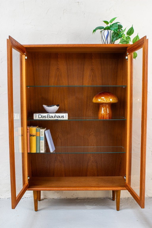 Vitrina alta/aparador/cajonera de teca vintage, diseño danés.