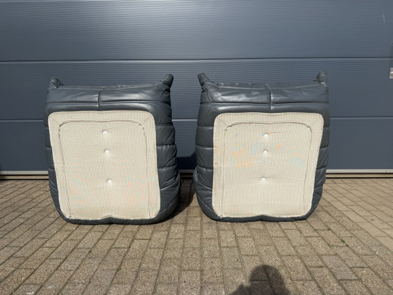 Image 1 of Ligne Roset Togo 100% auténtico, 3 oz y 2 oz en piel gris.