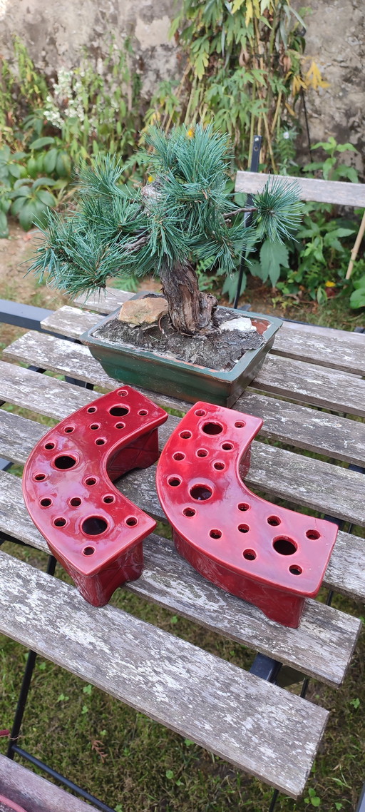 Paire pique-fleurs Ceramony Vallauris vintage 1960/70