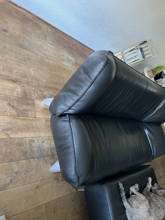 Image 1 of Zwarte leren Leolux bank Tango, 2,5 Zita