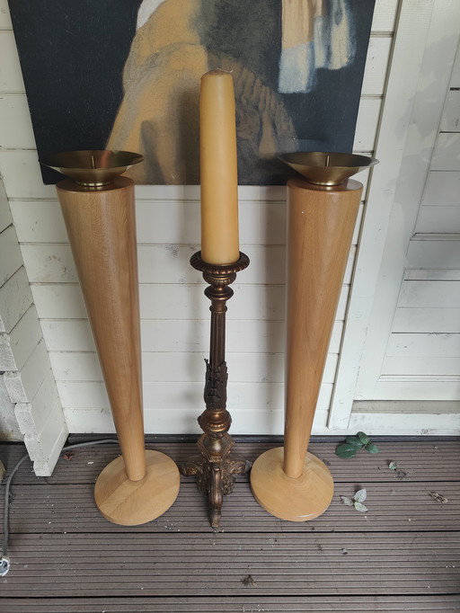 candlesticks 2 piece solid beech candlesticks plus church candlestick solid copper