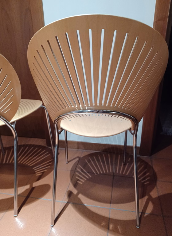 Image 1 of 4x Vintage Wooden Danish Chairs By Nanna Ditzel For Fredericia Stolefabrik