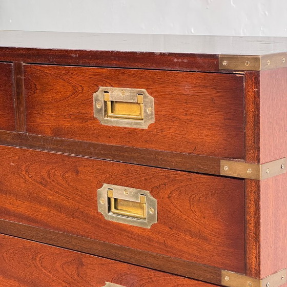 Image 1 of British Mahogany Military Chest, Early 1900s