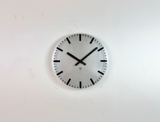 Large Vintage Office Wall Clock from Pragotron, 1980s