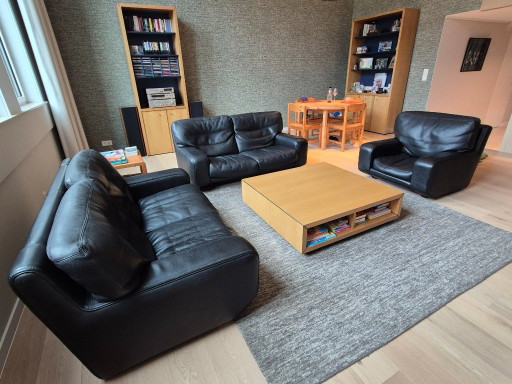 Modern Black Sofa Set Made of Solid Buffalo Leather – banken (photo 2 of 8)