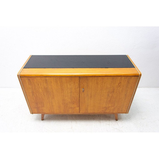 Image 1 of Vintage sideboard in beech and opaxite glass by Hubert Nepožitek and Bohumil Landsman for Jitona, 1960