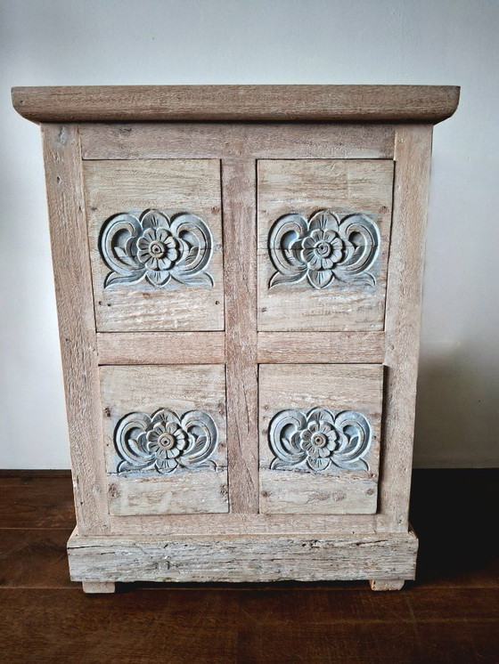 Image 1 of Buffet à 4 tiroirs en bois de teck recyclé