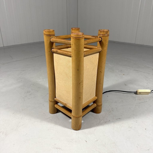 Rattan table lamp 1970s