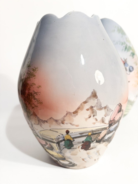 Paire de vases en céramique Castelli peints à la main, années 1950 – Ceramic (photo 11 of 13)